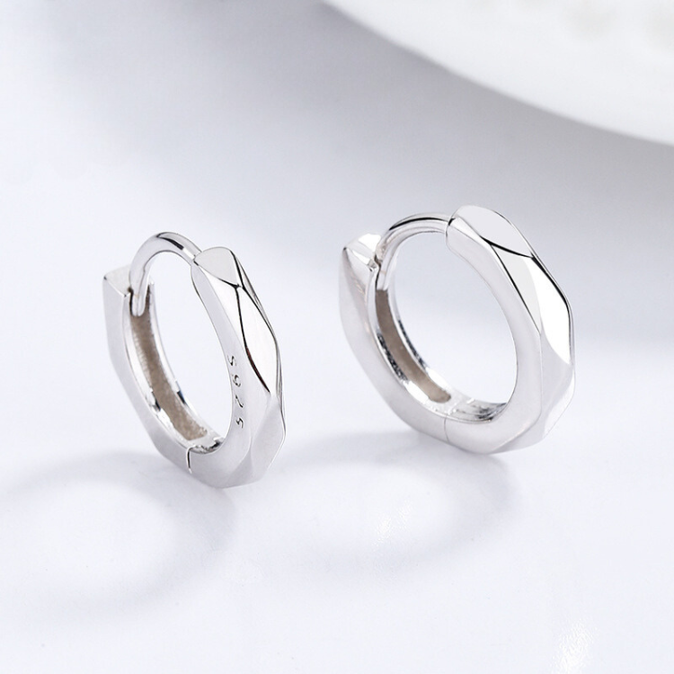 Geometric Huggie Hoop Earrings
