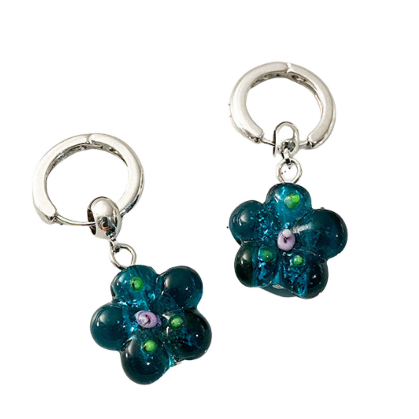 Le Fleur Bleu Foncé Earrings