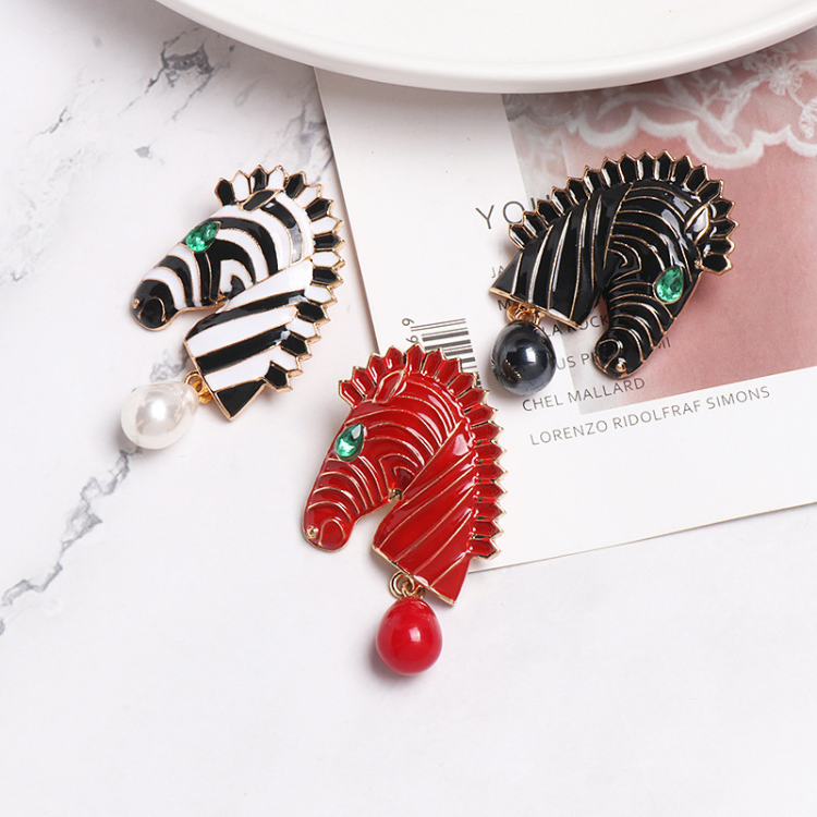 Zebra Pearl Earrings