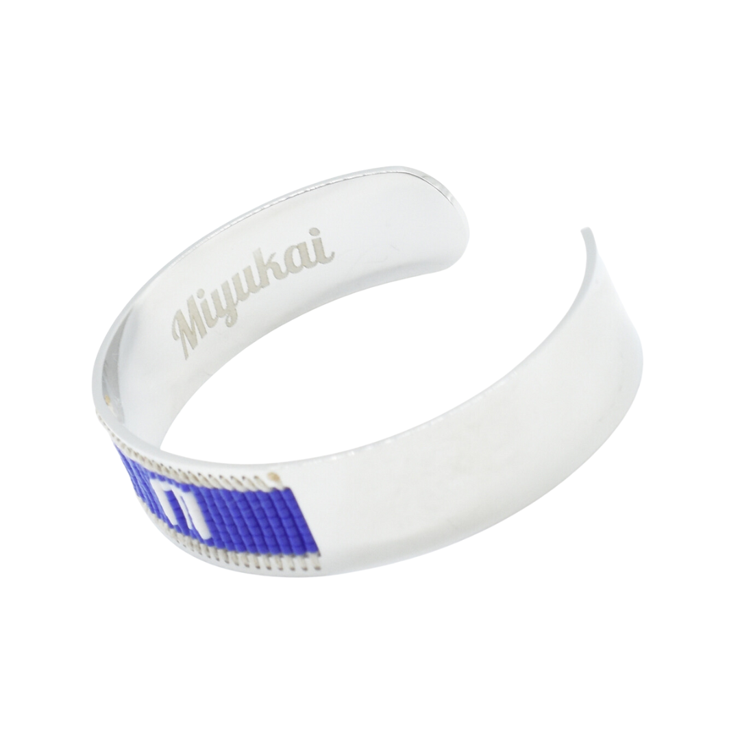 Thick Blue Miyukai Bead Bangle