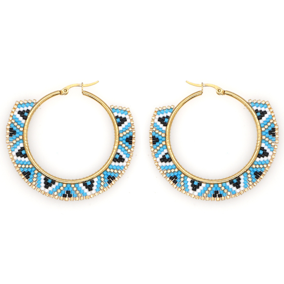 Miyukai Beaded Hoop Earrings