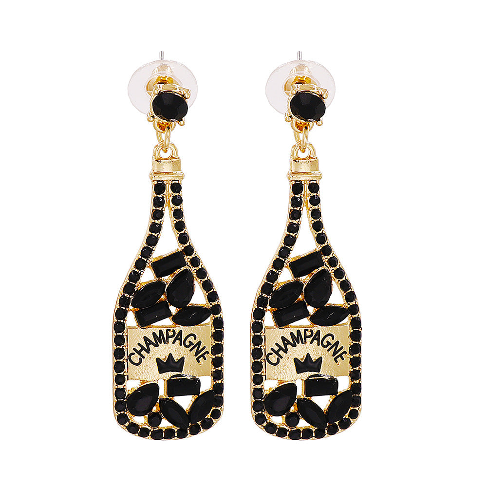 Black Crystal Champagne Earrings