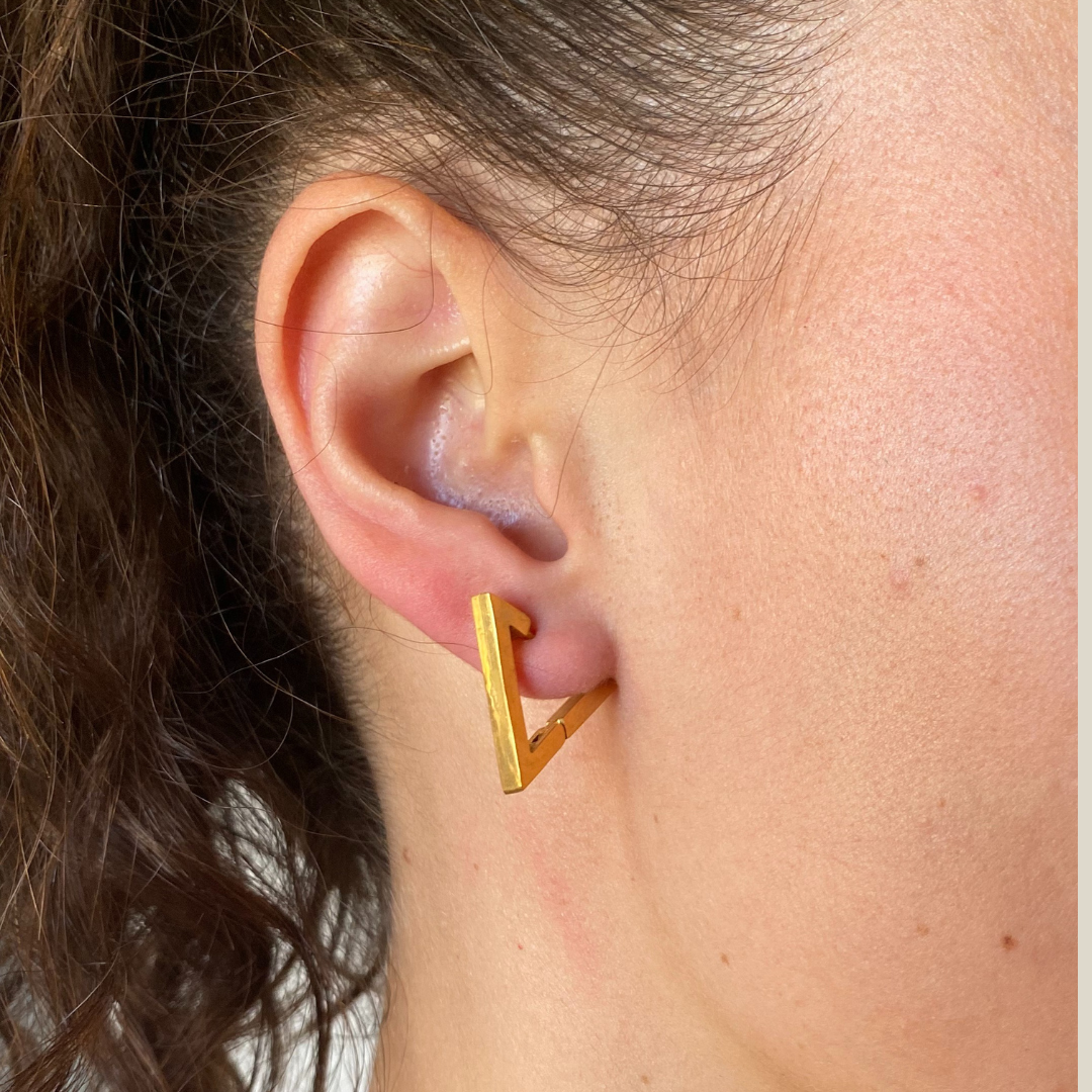 Triangle Huggie Earring Set