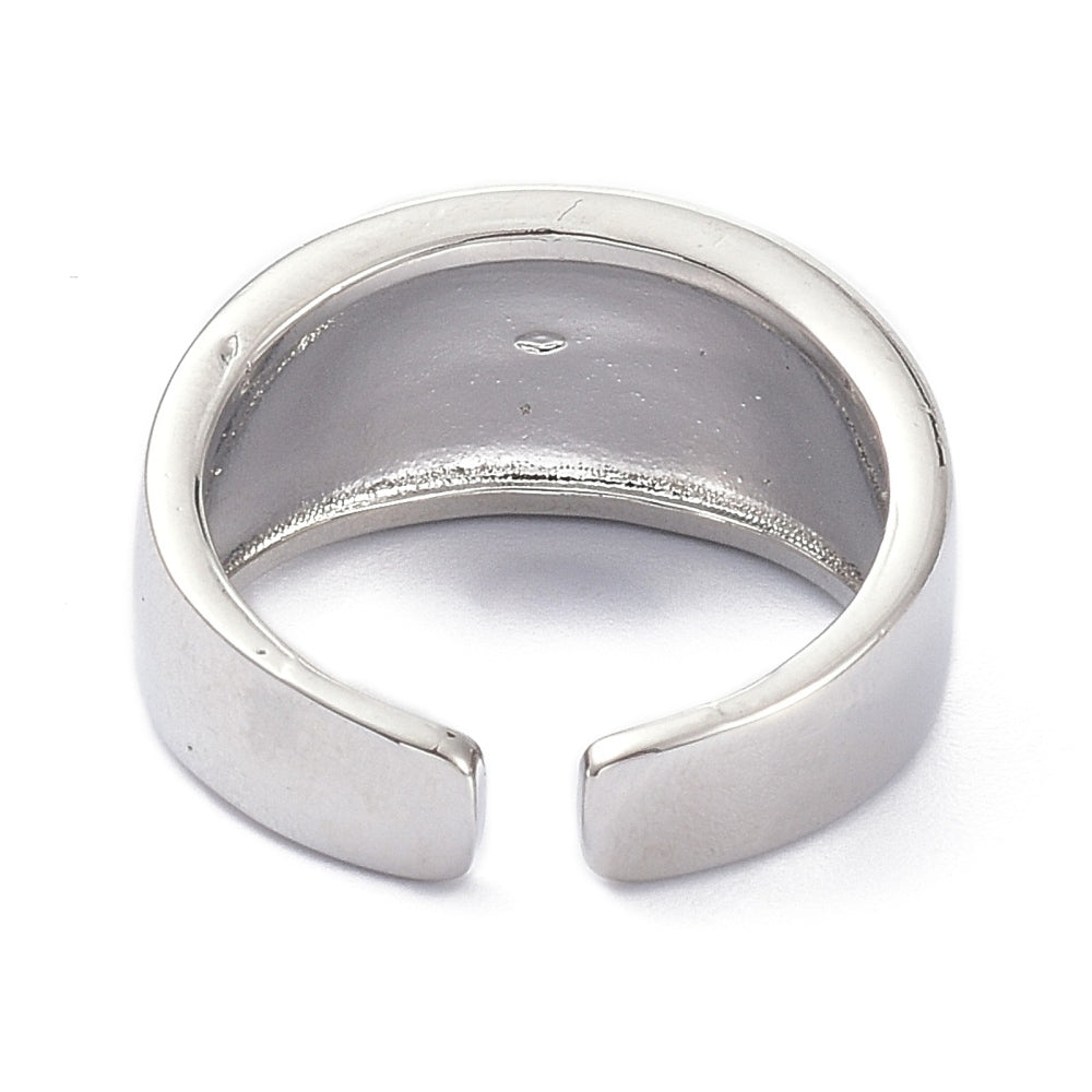 Colourful Enamel Geometric Statement Ring - Silver