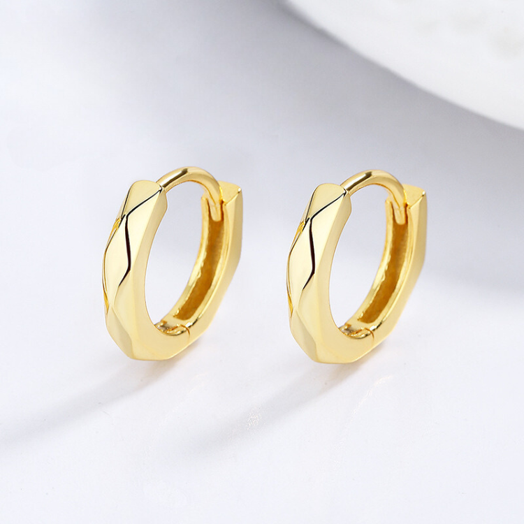 Geometric Huggie Hoop Earrings