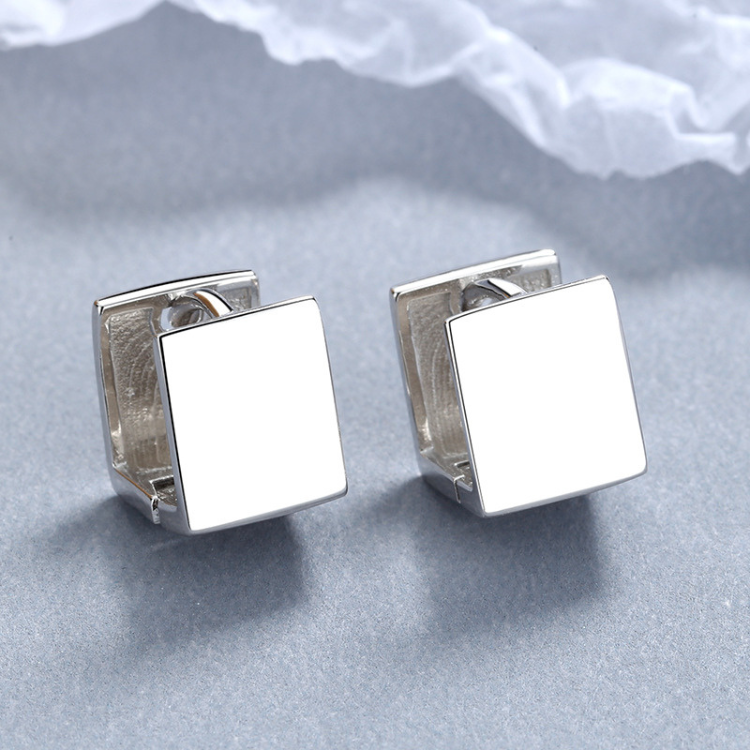 Chunky Cube Huggie Earrings