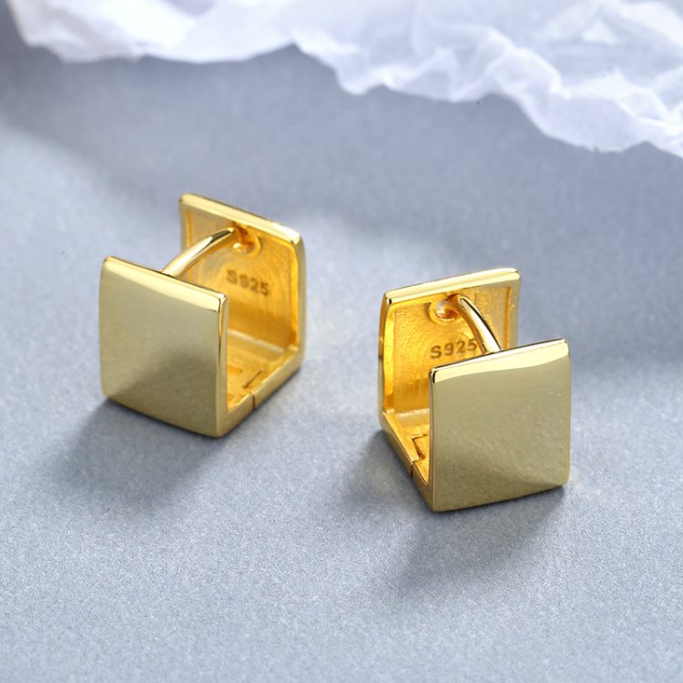 Chunky Cube Huggie Earrings