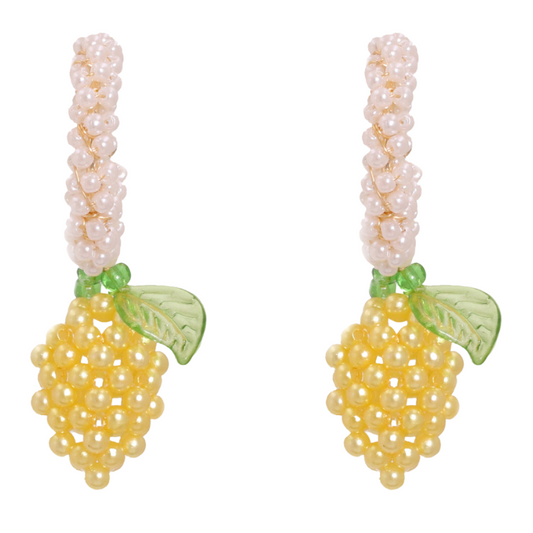 Lemon Drop Beaded Earrings
