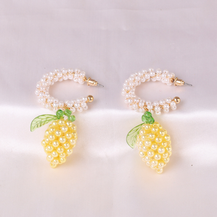 Lemon Drop Beaded Earrings