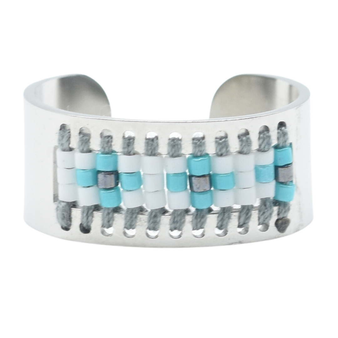 Miyukai Beaded Silver Ring