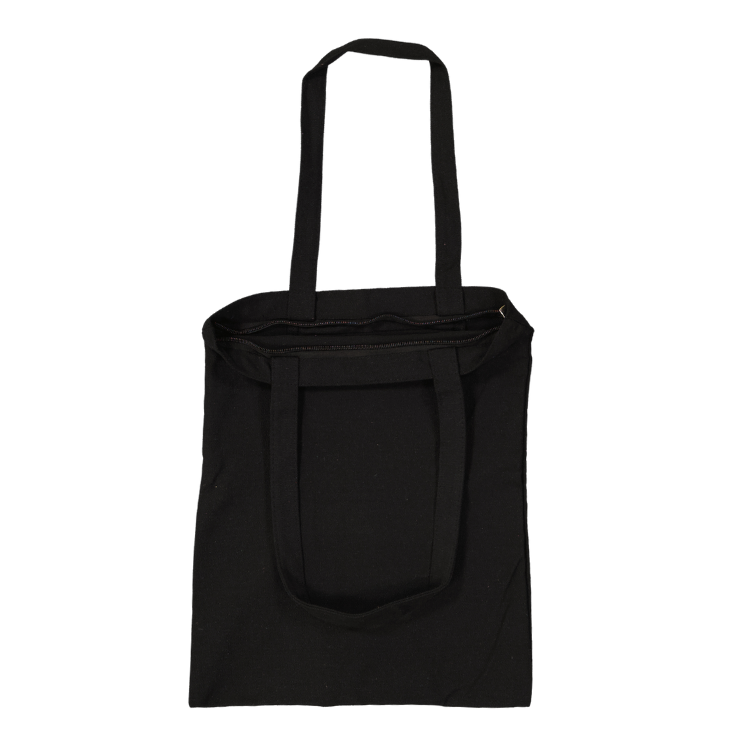 Black Miyukai Cotton Tote - Zip + Internal pocket