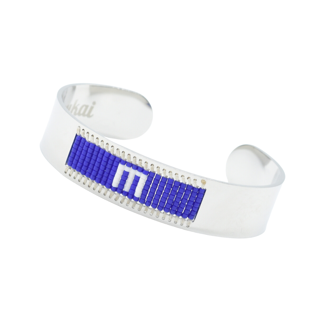 Thick Blue Miyukai Bead Bangle