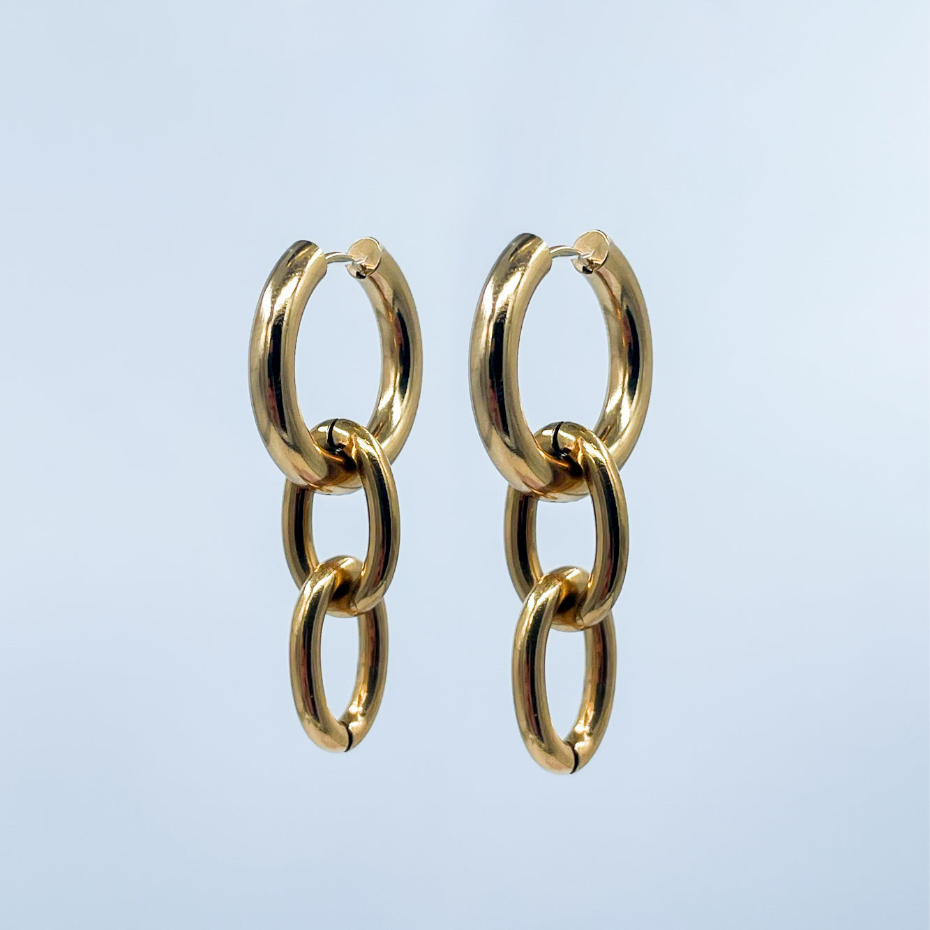 Golden Dangle Hoop Earrings