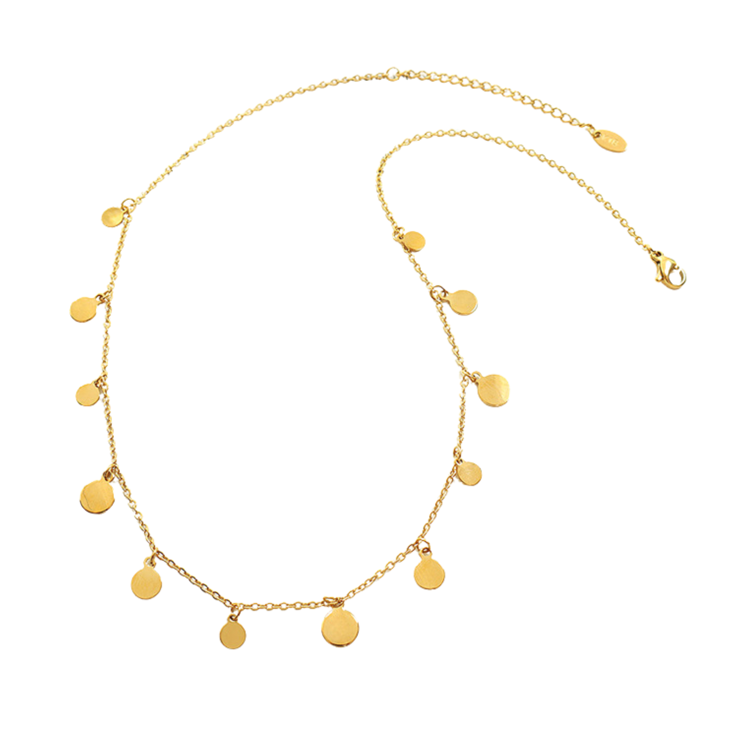 Miyukai Elegant Gold Disc Necklace
