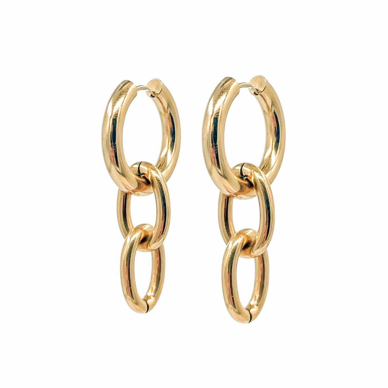 Golden Dangle Hoop Earrings