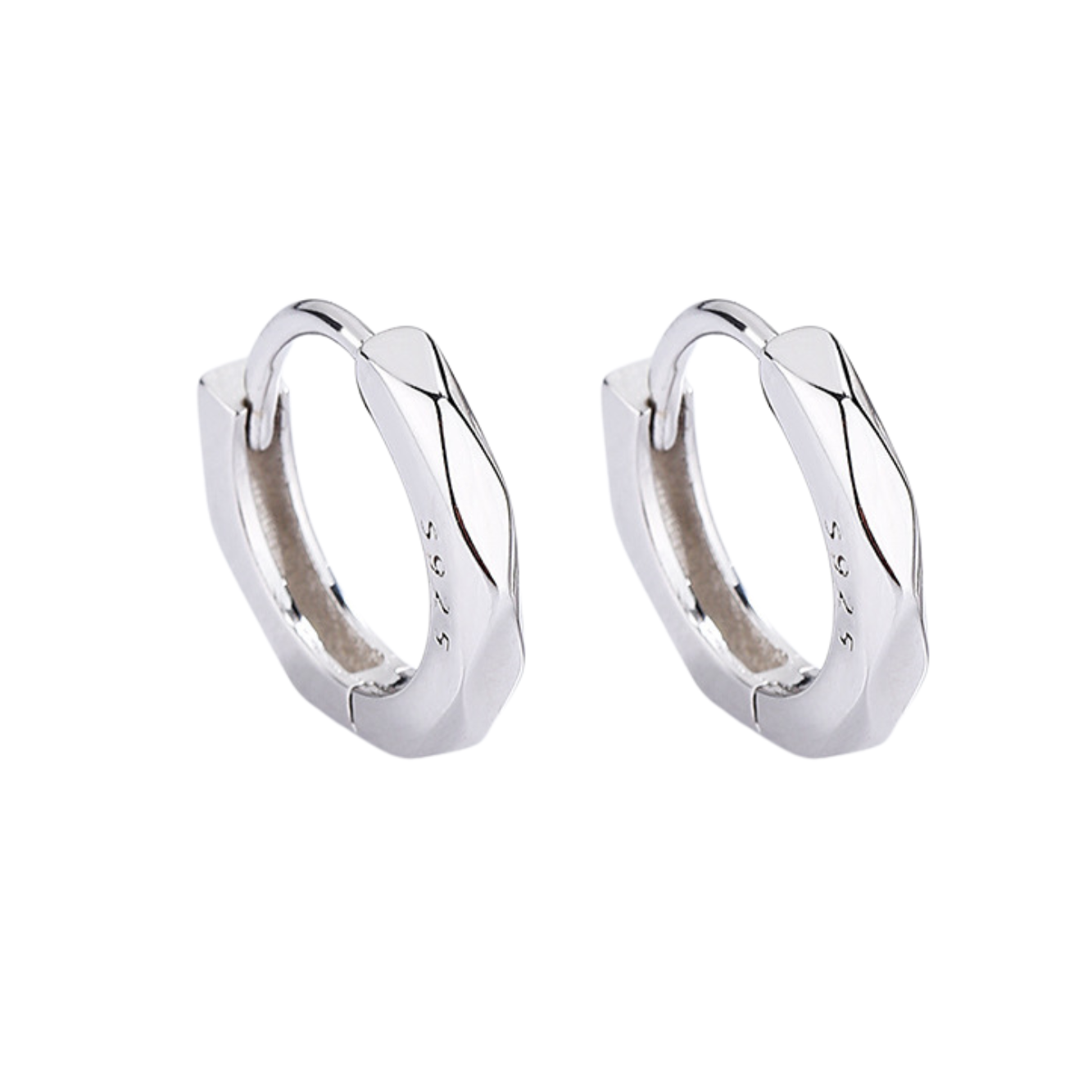Geometric Huggie Hoop Earrings