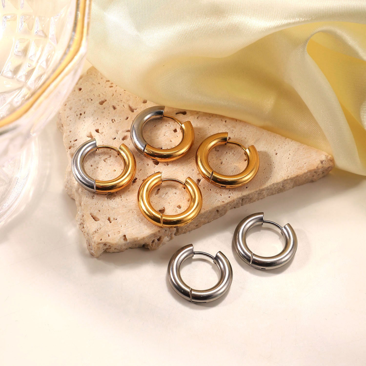 Radiant  Hoop Earrings - Gold & Silver