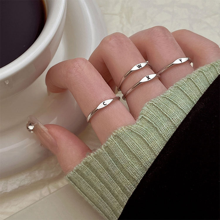 Miyukai Silver Letter Ring