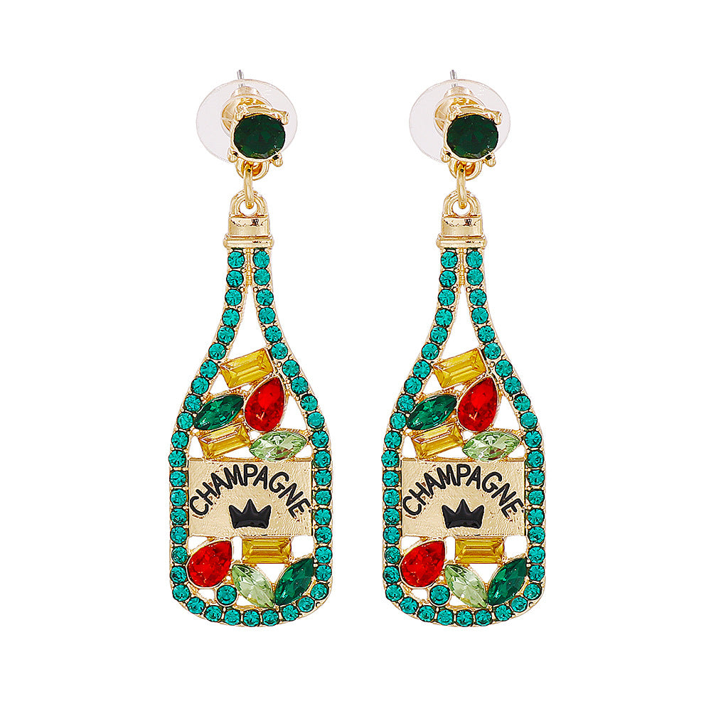 Emerald Green Champagne Earrings