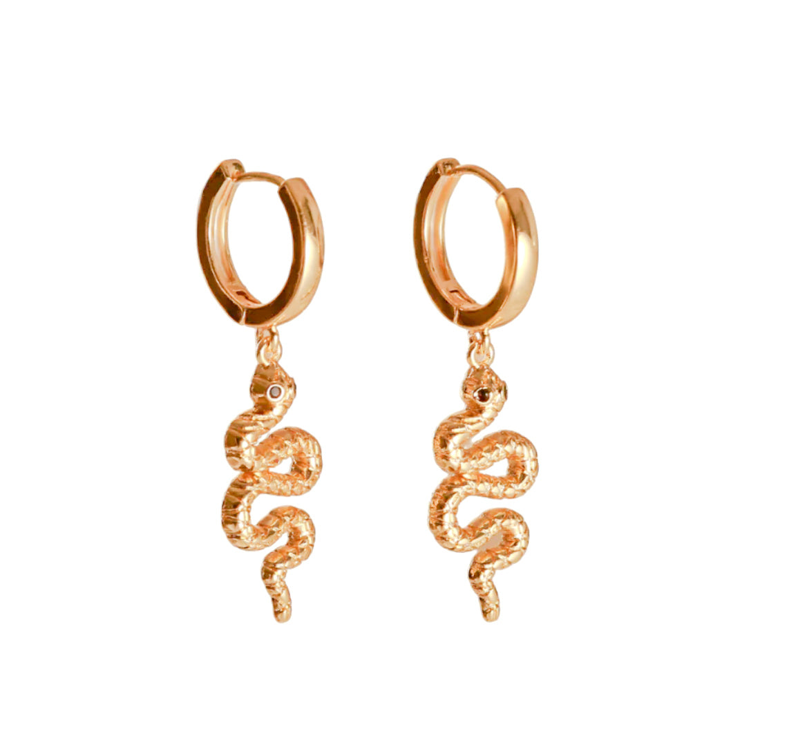 Stay Golden Snake Earrings