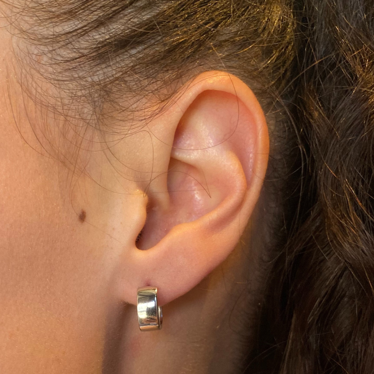 Chunky Cube Huggie Earrings - Small