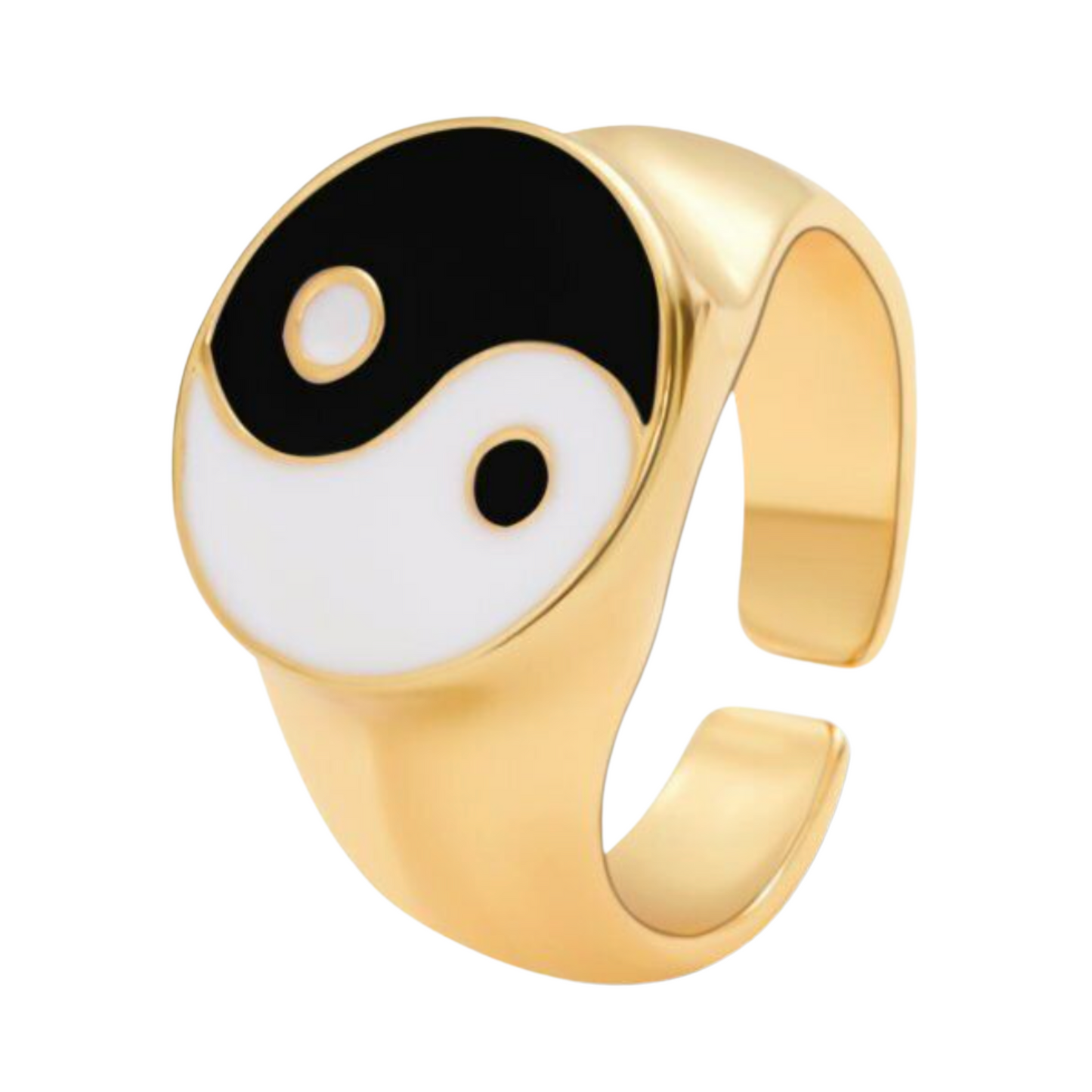 Gold Plated Yin Yang Cuff Ring