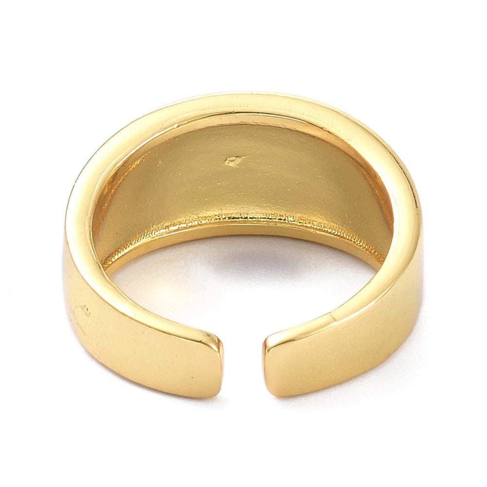 Colourful Enamel Geometric Statement Ring - Gold