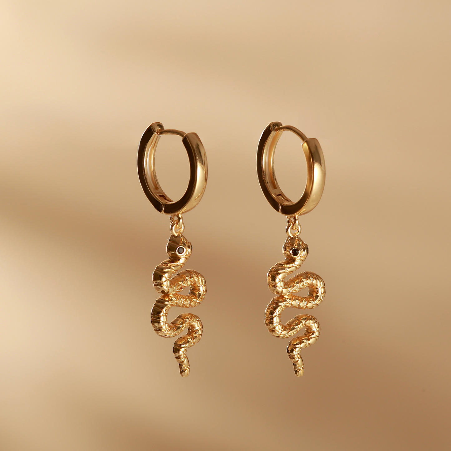 Stay Golden Snake Earrings