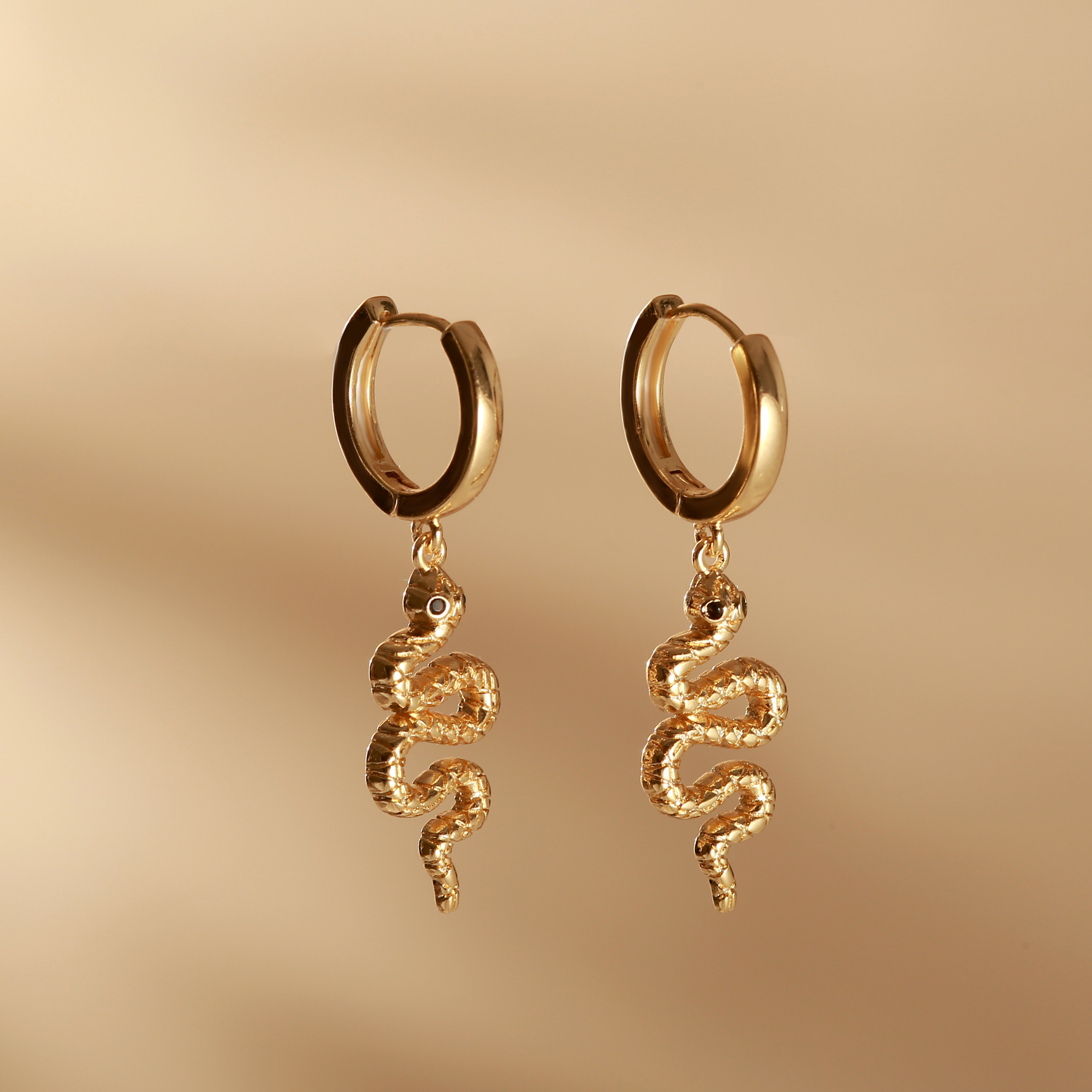 Stay Golden Snake Earrings