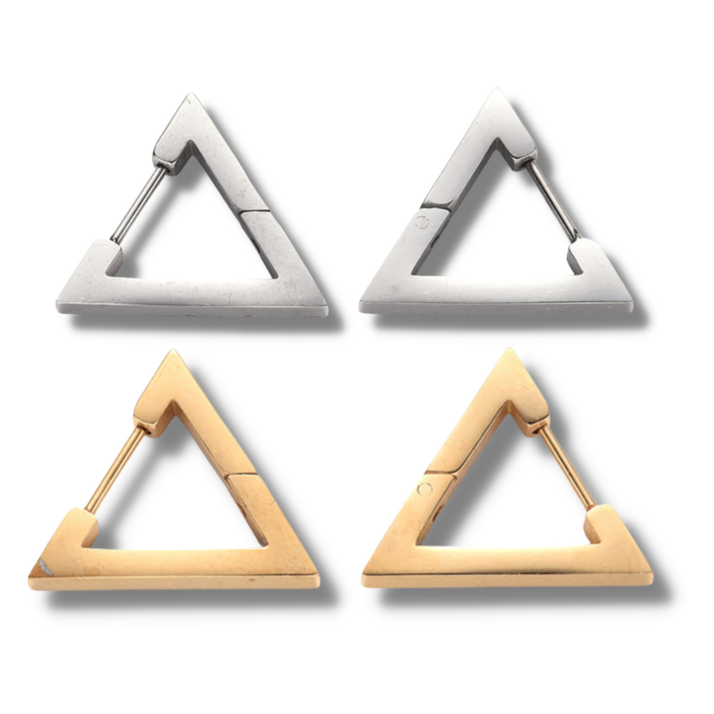 Triangle Huggie Earring Set