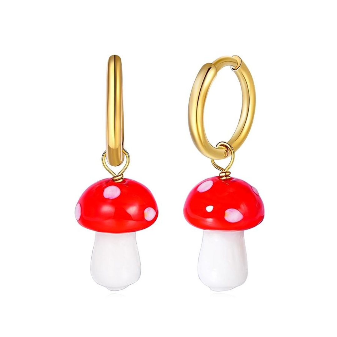 Funky Mushroom Earring Set