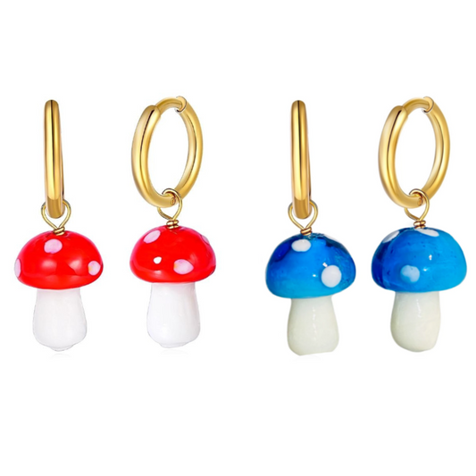 Funky Mushroom Earring Set