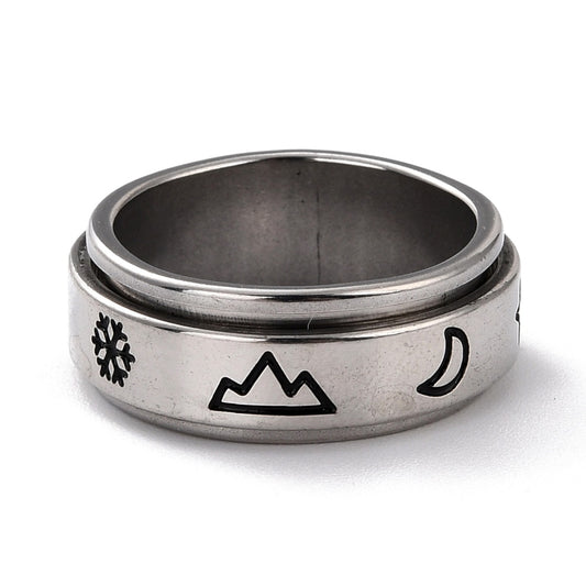 Rotating Fidget Band Element Ring